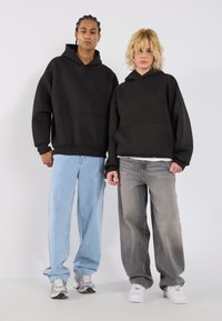 YOURTURN OVERSIZED SCUBA HOODIE UNISEX - Felpa - true black