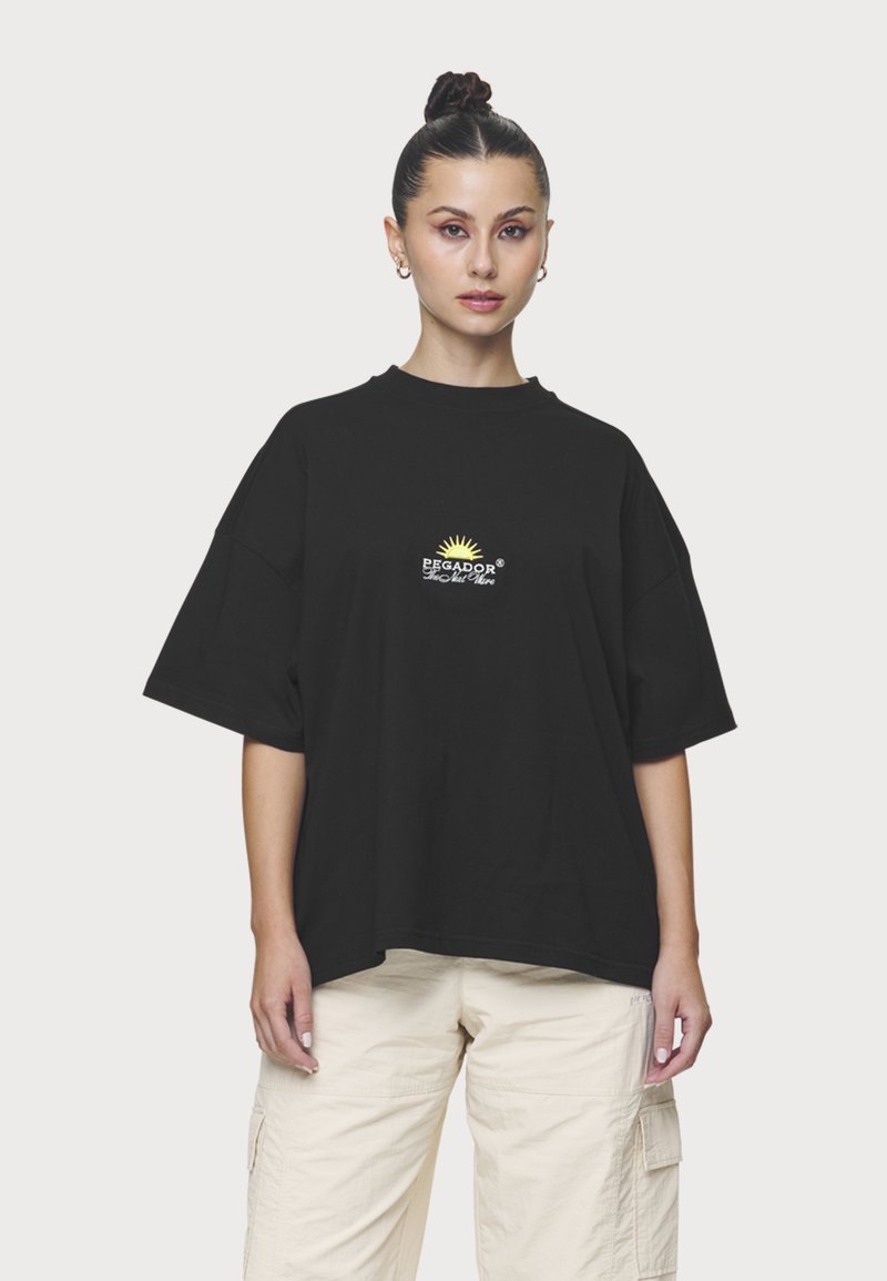 Pegador FLORA HEAVY OVERSIZED TEE - Trükipildiga T-särk - black