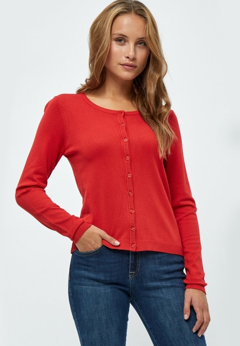 Minus - MINEW LAURA CARDIGAN - Adīta jaka - lava red, Palielināt