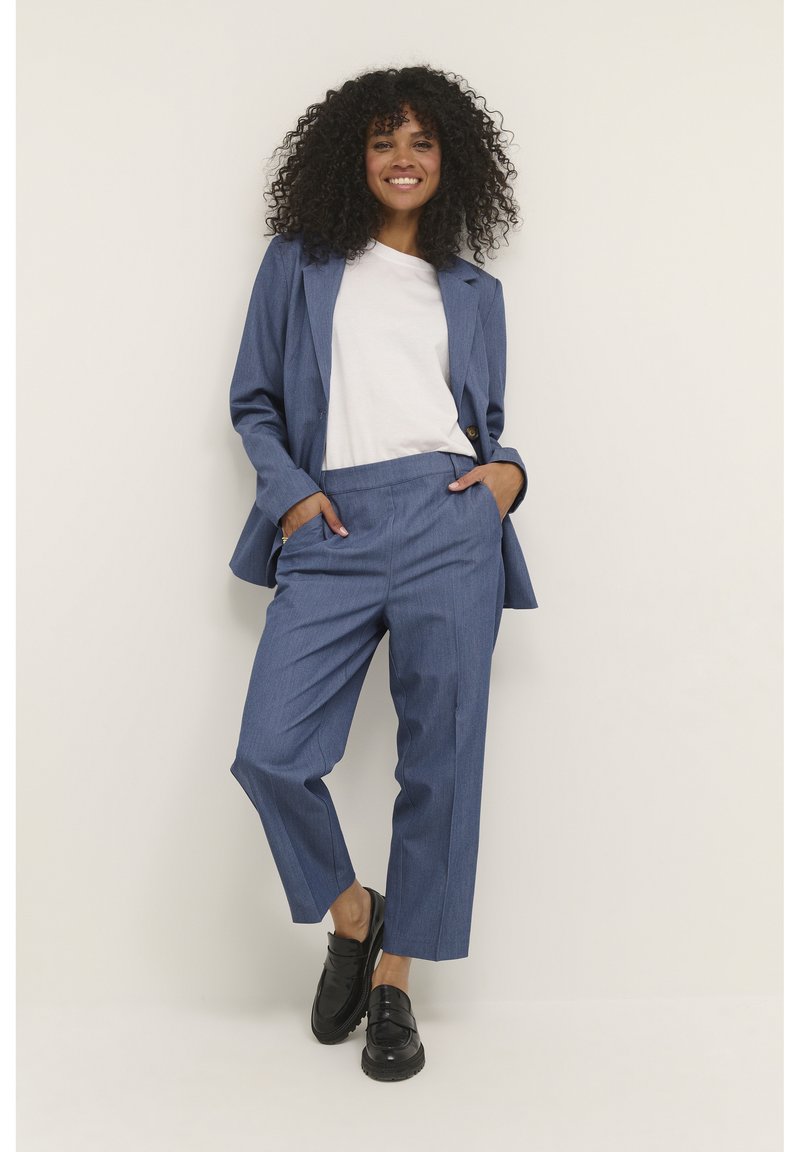 Kaffe KASAKURA HW CROPPED PANTS Trousers vintage indigo/blue