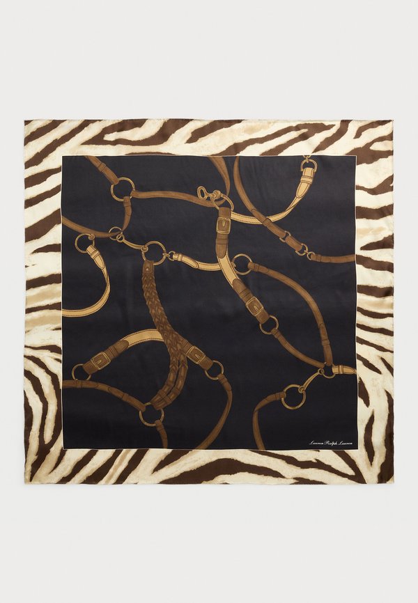 BELTING-PRINT SILK SQUARE SCARF - Foulard