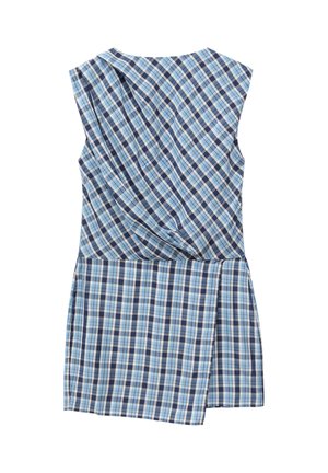 & OTHER STORIES, & OTHER STORIES PLEATED JACQUARD MINI DRESS - Robe de jour - blue