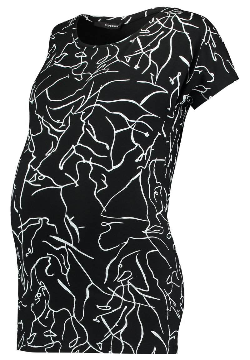 Supermom T-shirt print zwart