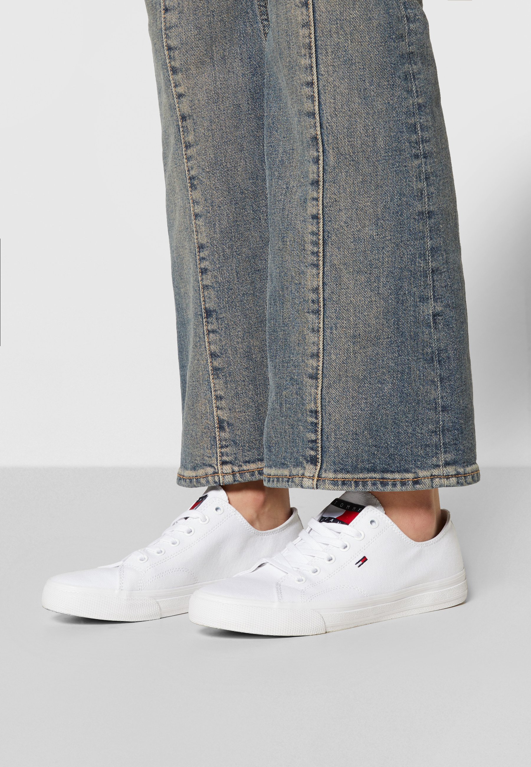Tommy Jeans LONG LACE UP - Sneakers laag - white/wit - Zalando.nl