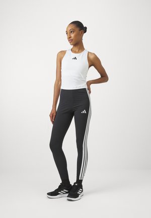 adidas Women's Essentials 3-Stripes Cotton Leggings Black/White — foto 5