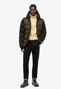 Superdry PUFFER - Winter jacket - black colourblock