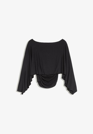 Bershka, GATHERED CAPE-SLEEVE T-SHIRT - Cape - black
