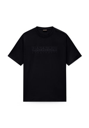 Napapijri, S-BOLLO SS 3 RUBBER WS2 - T-shirts print - black beauty