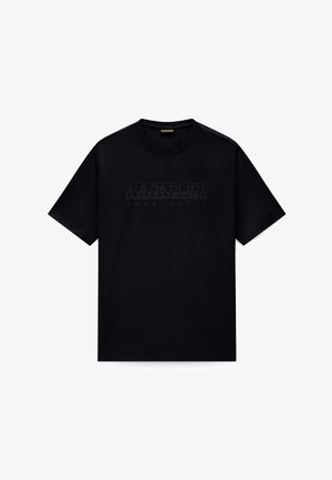 Napapijri, S-BOLLO SS 3 RUBBER WS2 - T-shirts print - black beauty