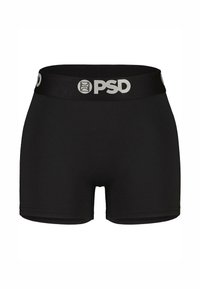 Crne bokserice napravljene od rastezljivog materijala. Imaju široki pojas s "PSD" logotipom otisnutim u srebrnoj boji. Jednostavan, elegantan dizajn.