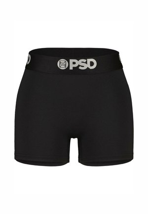 Crne bokserice napravljene od rastezljivog materijala. Imaju široki pojas s "PSD" logotipom otisnutim u srebrnoj boji. Jednostavan, elegantan dizajn.