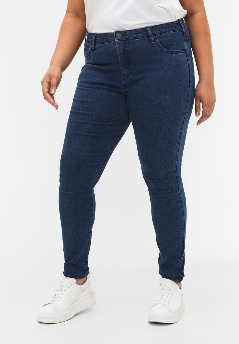 Amy jeans met een hoge taille en super slanke pasvorm - Blauw - Maat 42