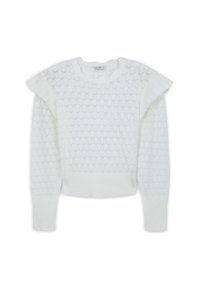 TRAFORATA CON VOLANTS - Maglione - bianco lana