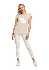 Merchcode THIN LIZZY  TL STACKED LOGO EXTEN - T-shirts med print - whitesand
