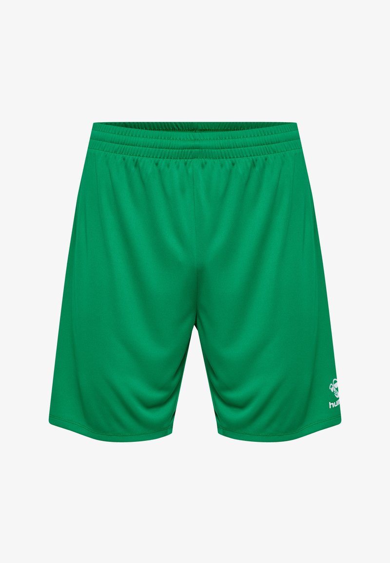 Gröna sportshorts i lätt och slät tyg. Har ett elastiskt midjeband och en logotyp i nedre högra hörnet.