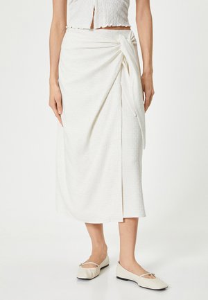 DRAWSTRING MIDI - Omlottkjol - beige