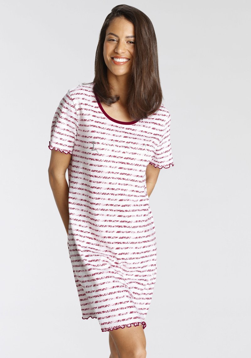 LASCANA - SLEEPSHIRT - Nightie - pink-rot-gestreift, Enlarge