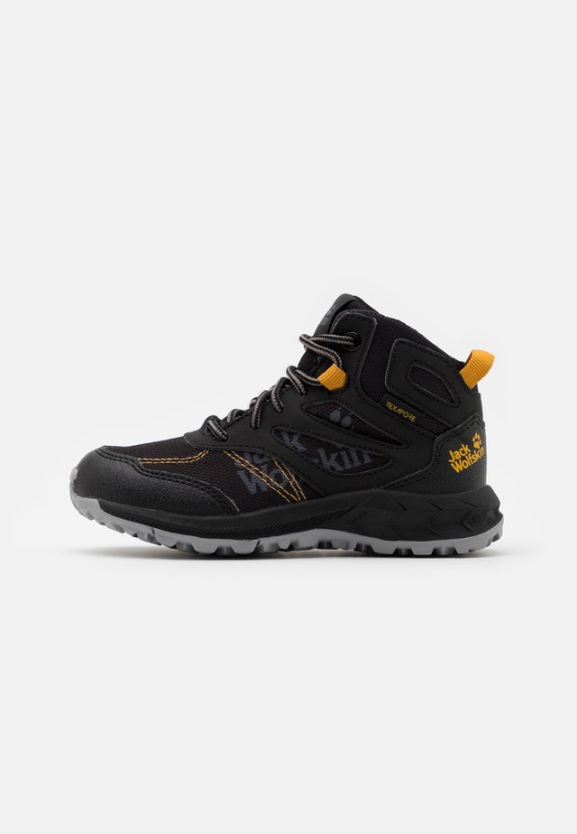 WOODLAND TEXAPORE MID UNISEX - Chaussures de marche - black/burly yellow