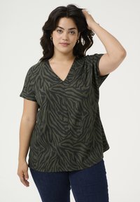 Kaffe Curve HERDIS - Blůza - black green print