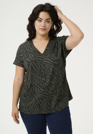 Kaffe Curve HERDIS - Blůza - black green print
