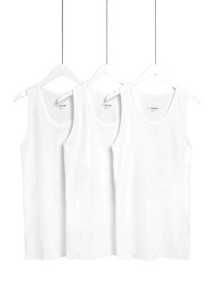 3 PACK COTTON BLEND SLEEVELESS VESTS - Maglietta intima - white