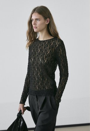 OPENWORK   WITH LONG SLEEVES  - Longsleeve - black