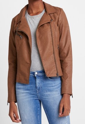 Jacka i konstläder - cognac
