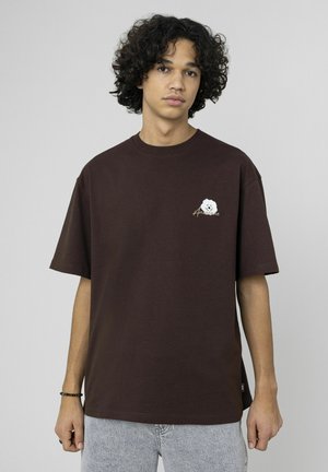 ANIMATION DEVANT/DOS - T-shirt imprimé - marron foncée