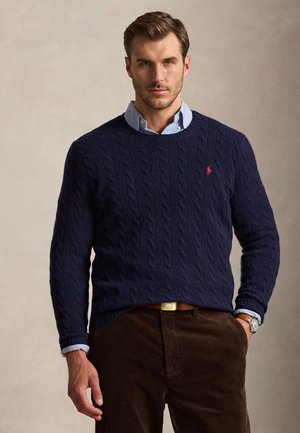 Polo Ralph Lauren Big & Tall CABLE-KNIT WOOL-CASHMERE  - Svetrík - hunter navy