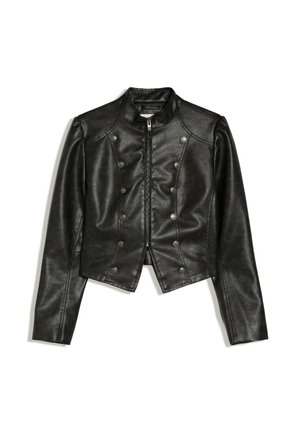 Bershka, JACKET WITH BUTTON DETAIL - Veste en similicuir - blue-grey