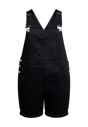 Zizzi OVERALLS KURZE - Latzhose - black
