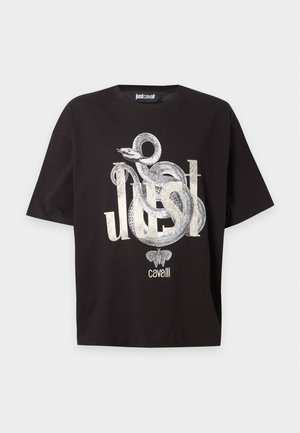 Just Cavalli, LOGO SNAKE - Trükipildiga T-särk - black