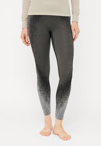 Høyt midjebelte leggings med gradientdesign, som går fra mørkegrå til lys, med et subtilt teksturert mønster og glatt stofffinish.