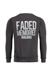 Felpa nera con maniche lunghe, caratterizzata da testo bianco testurizzato "FADED MEMORIES" e "WORLDWIDE" sul retro. Polsini e orlo a costine.