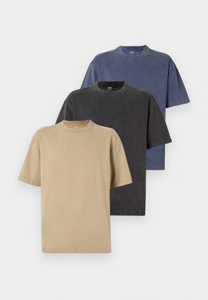 Hollister Co. BOXY 3 PACK - Základné tričko - blue/black/sand
