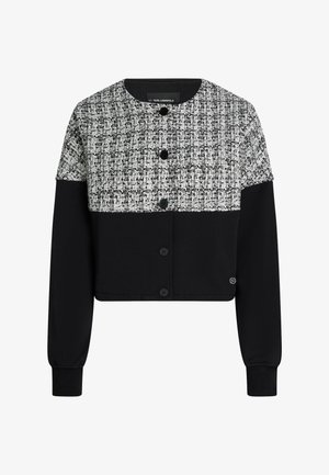 KARL LAGERFELD, BOUCLE PANEL RELAXED - Sweat zippé - black-bw e tower boucle