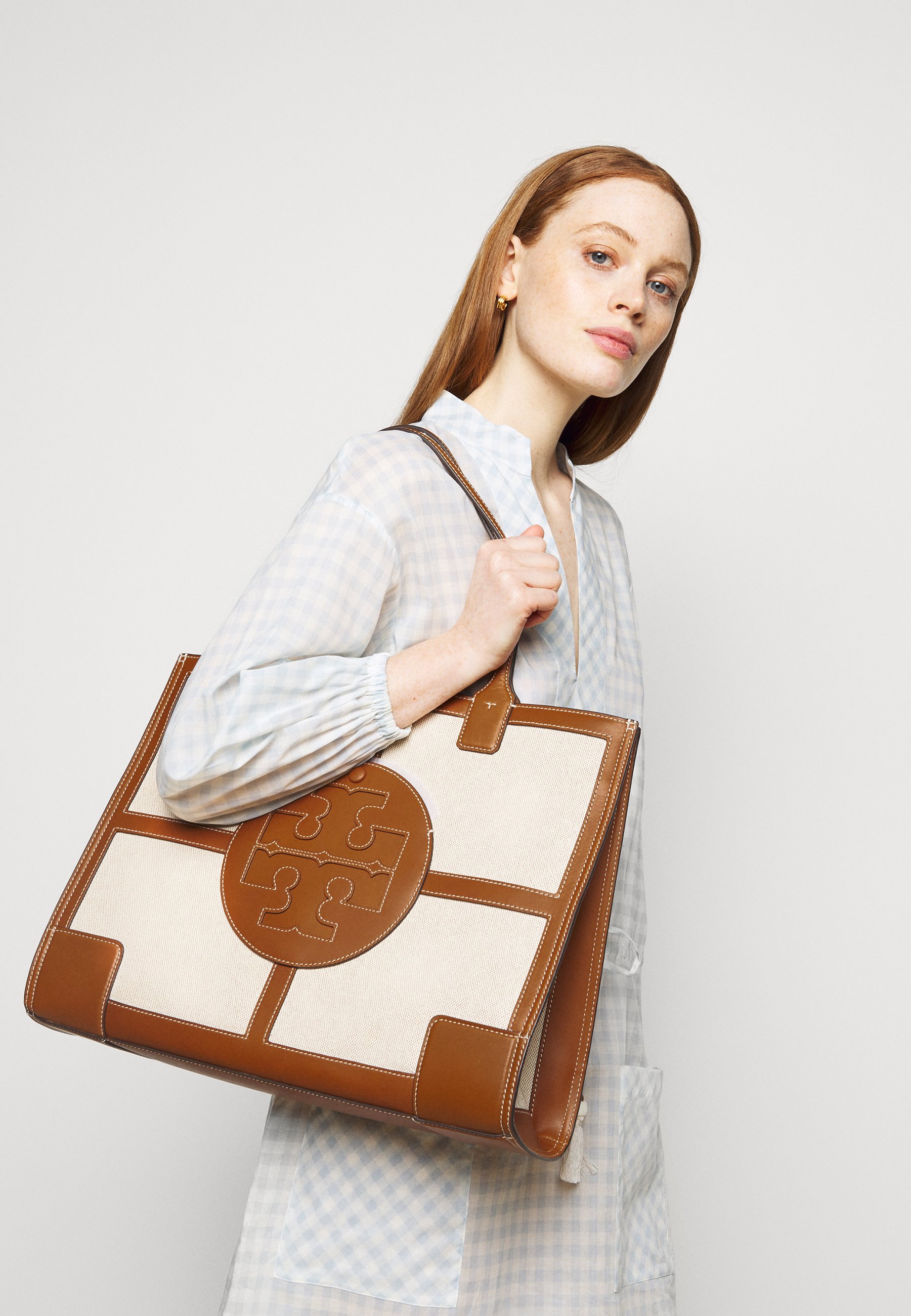 Tory Burch Ella Quadrant Tote Tote Bag Natural Beige Zalando Co Uk
