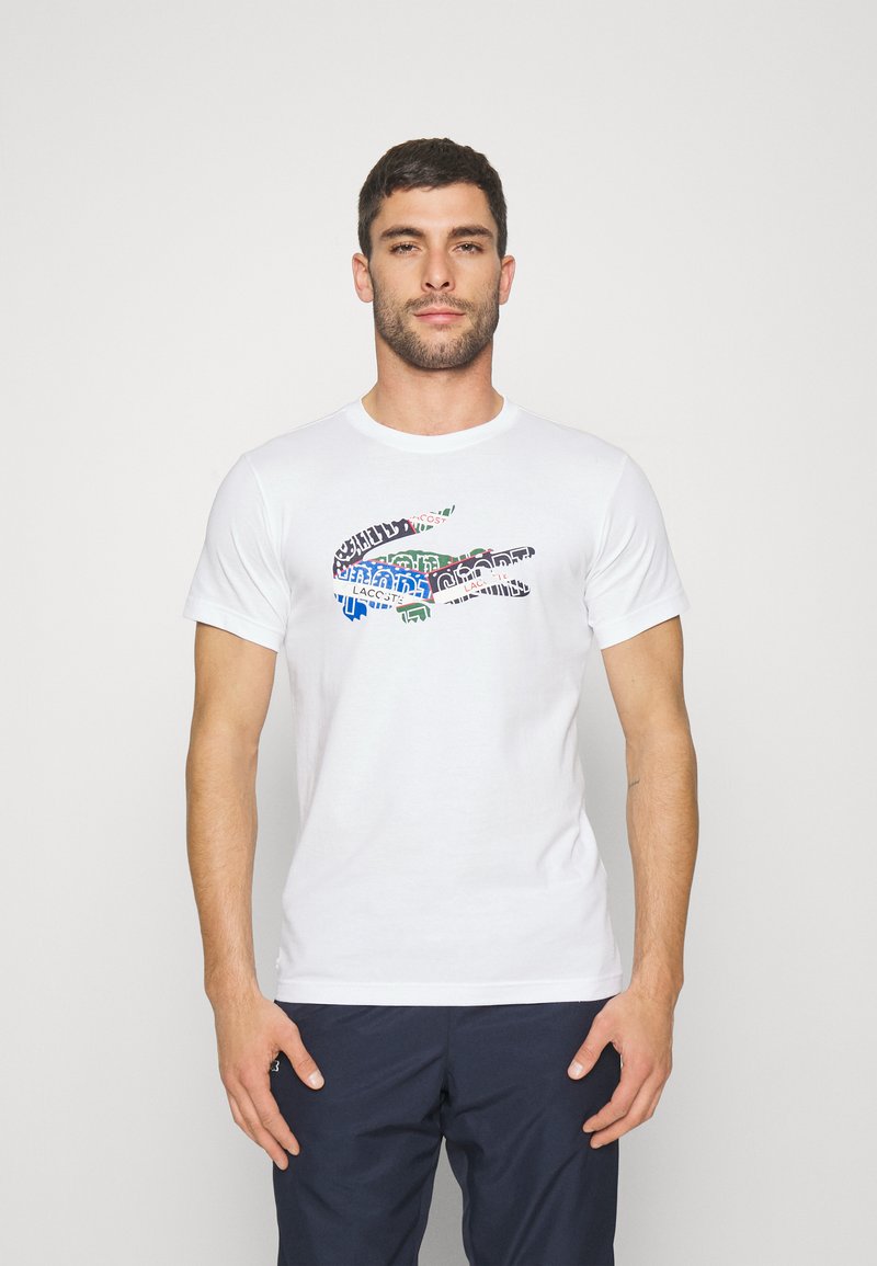 Lacoste Sport - BIG LOGO MULTICOLORED - Sport T-shirt - white, Vergroten