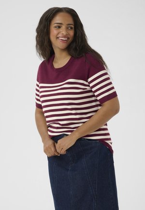 Kaffe Curve LIZZY STRIPED - T-shirt imprimé - windsor turtledove half stripe