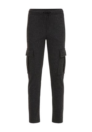 SLIM FIT MET DESSIN - Cargobroek - black