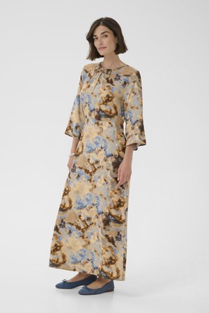 Culture CUHIZZY GREECE LONG DRESS - Dolga obleka - brown blue splash
