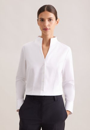 Seidensticker, Kelchkragenbluse Slim Fit - Chemisier - weiss