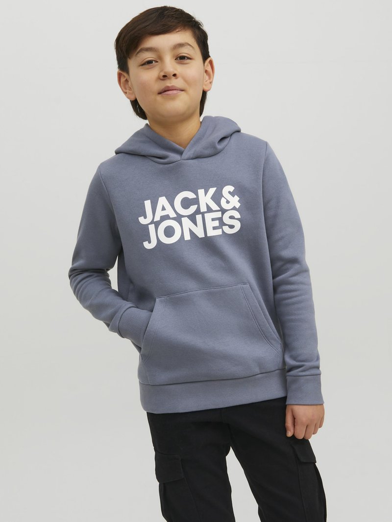 Jack & Jones Junior JJECORP LOGO HOOD - Felpa con cappuccio - flint stone