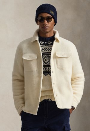 FELTED WOOL-BLEND OVERSHIRT - Skjorter - andover cream