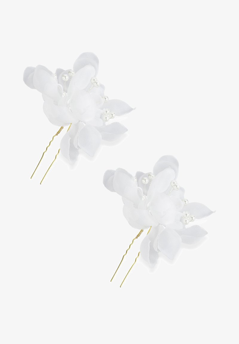 Celebride HAIRPIN WITH FLOWER AND BEADS 2 PACK - Accessori capelli - white /gold