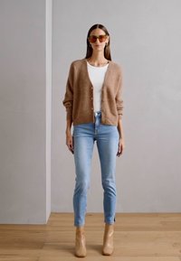 Mos Mosh THORA V-NECK - Cardigan - cinnamon swirl