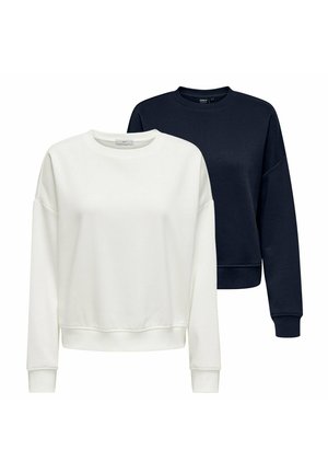 2ER PACK - LIFE CREW OVERSIZE RUNDHALS  - Sweatshirt - blau weiß