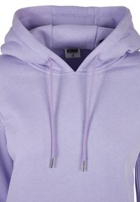 Sweat à capuche en coton mauve clair avec cordons ajustables et détail de couture à l'avant, taille XS, fabriqué par Urban Classics Organic.