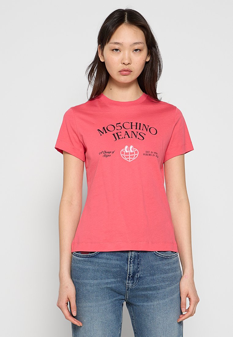MOSCHINO JEANS T-shirt print koraalrood