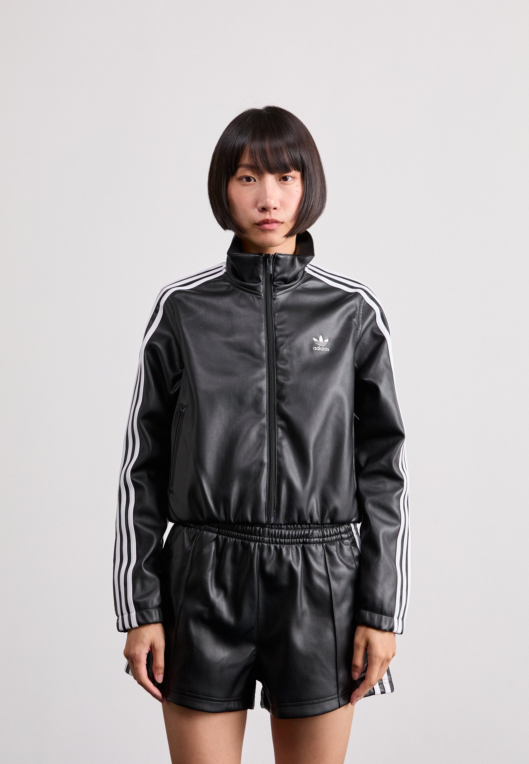 adidas Originals FIREBIRD - Faux leather jacket - black - Zalando 